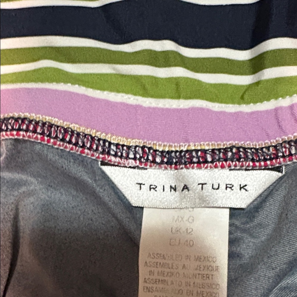 Trina Turk Multicolor Striped Waistband Pants - Picture 2 of 2